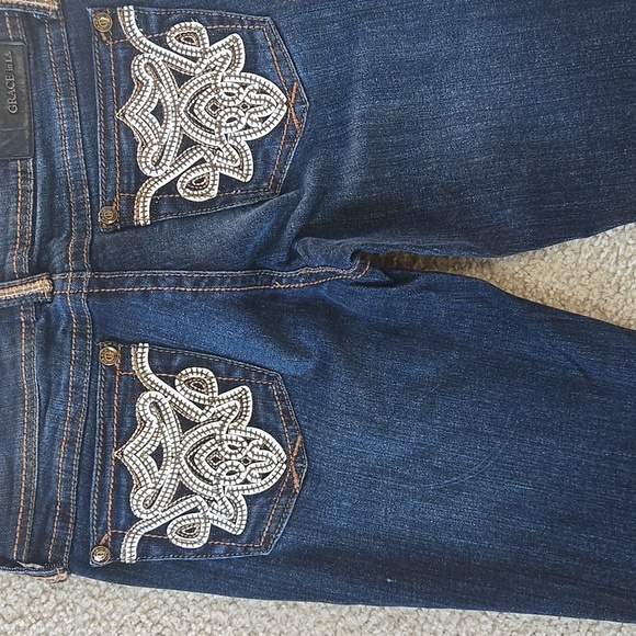 NWT Grace In LA Bootcut Embellished Jeans Size 27 - Picture 11 of 12